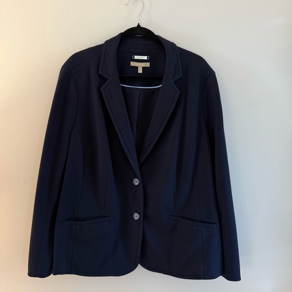 Talbots Italian Knit jacket.  Navy.  Size 18W.